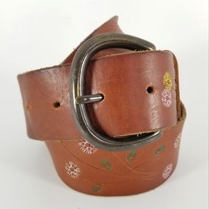 OLD NAVY | painted floral flower leather belt